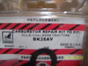 AC, ALLIS CHALMERS WD 45, D17 BASIC CARBURATOR KIT - Picture 1 of 6