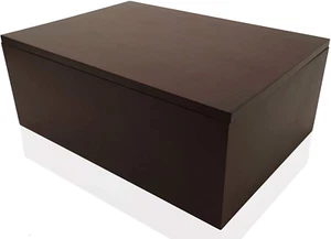 Wooden Storage Box for Home - Large Wood Keepsake Box with Lid - Dark Brown - Picture 1 of 8