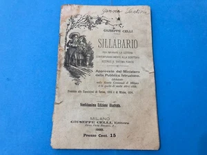 GIUSEPPE CELLI:COPIA AUTOGRAFATA SILLABARIO PER IMPARARE LA LETTURA-TO RESTORE. - Foto 1 di 24
