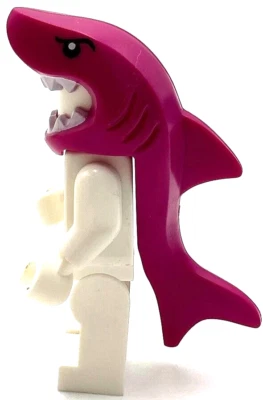 Lego New Magenta Minifigure Headgear Head Cover Costume Shark Head Tail Part - Image 1 of 2