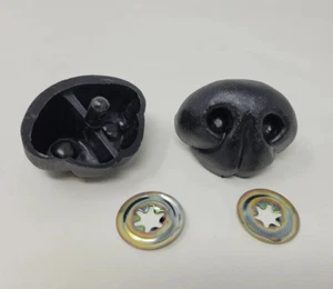 Zim's Black Plastic Animal Dog Nose with Washer 6 pcs Vintage 50mm for Craft Toy - Picture 1 of 6