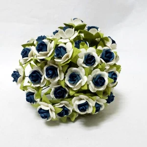 100 Mix Tiny Roses Mulberry Paper Flower Craft Wedding Card scrapbooking bouque - Picture 1 of 32