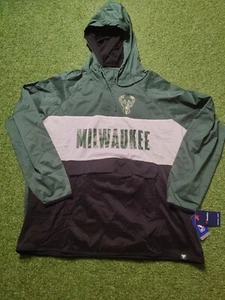 Fantastic Milwaukee Bucks 1/4 Zip Windbreaker Jacket Men’s Color Block 2XL NWT - Picture 1 of 6
