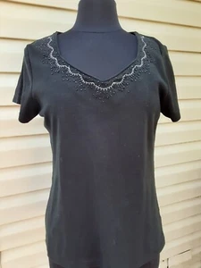 ST. JOHN'S BAY Women Size L Embellished V-Neck Pullover - Picture 1 of 5