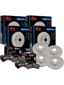 DBA Front & Rear Disc Rotors + Street Series Brake Pads - Picture 1 of 12