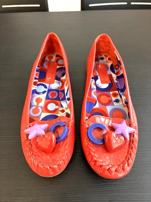 ZAPATOS COACH ROSA FRAMBUESA CHAROL CORAZÓN ESTRELLA TALLA 6 FUNKY Foto 1 de 4