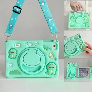 For iPad Case 10.9" 10.2" 9.7" Air Mini Pro 11 Kids Cartoon Dinosaur Stand Cover - Picture 1 of 20