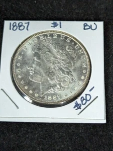 1887 BU Morgan Silver Dollar $1 - Picture 1 of 2