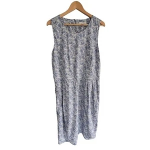 Christopher and Banks Blue and White Floral Print Sleeveless Summer Dress Size L - Picture 1 of 3