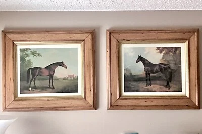 (PAR) Litografías enmarcadas de caballos de raza pura sangre de San Simón y Highflyer Foto 1 de 4
