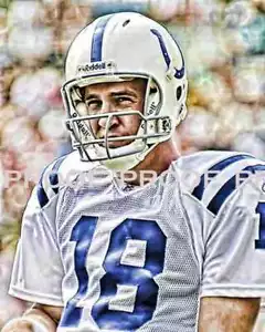 Rare Peyton Manning Indy Colts Art Print s&n, only 50 - Picture 1 of 4
