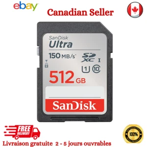Carte Mémoire SanDisk Ultra SDXC 512 Go Classe 10 150 Mo/s Carte SD Full HD Appa - Photo 1 sur 7