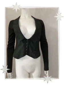 A - Veste Gilet Court Gris Multi Matières Cop Copine Modèle Romain Taille 38 - Foto 1 di 7