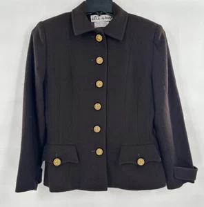 Ilie Wacs Blazer Knit Tweed Vtg Union Made Size 8 Career Office Classy Brown - Picture 1 of 10
