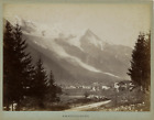 France, Chamonix Et Le Mont Blanc Vintage Albumen Print, France Tirage Albumin