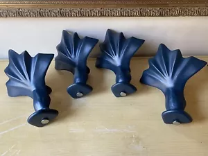 Signature Hardware Set of 4 Cast Iron Feet - UNIQUE Navy Blue Feet - Picture 1 of 22