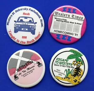 Western Illinois University 1990er Pinback Buttons - 4 Stück - Bild 1 von 2