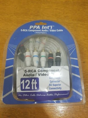 PPA 6' AV 5 RCA Component Audio Video Cable Gold Plated New - Image 1 of 2