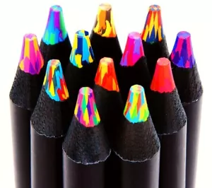 Rainbow Colored Pencils Multicolor for Drawing School Office Art Supplies 12 Pcs - Picture 1 of 11