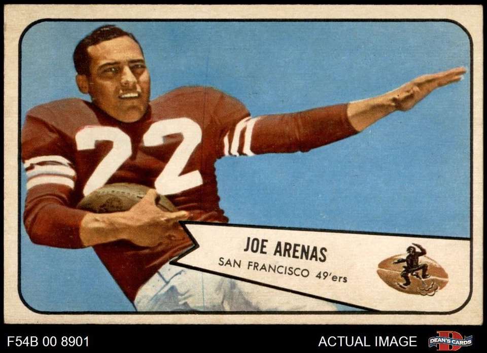 1954 Bowman #30 Joe Arenas 49ers RC Nebraska - Omaha 5 - EX - Image 1 of 1
