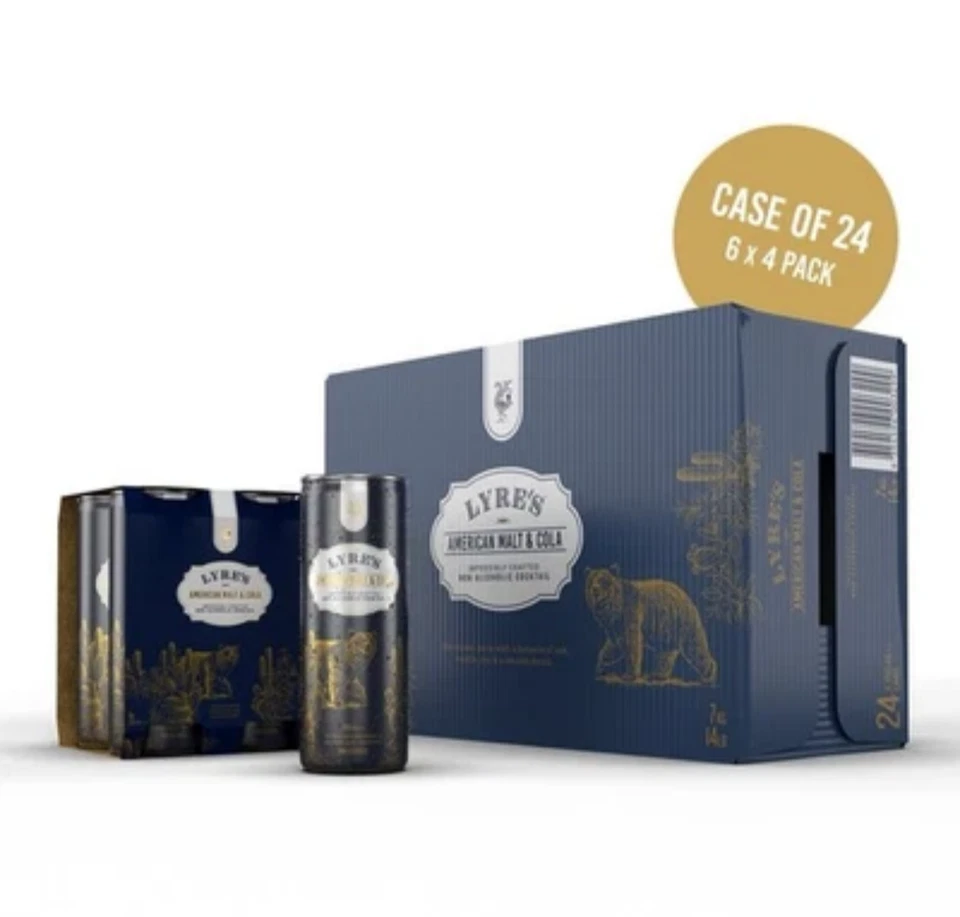LYRE'S American Malt & Cola cóctel sin alcohol 8,45 fl oz - Paquete de 24 liras Foto 1 de 4