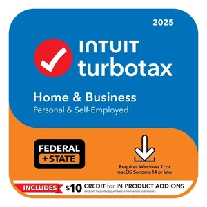 TurboTax Home & Bus 2025 Tax Software Fed & State Tax Win & Mac CODE - SHIPS 24 - Picture 1 of 4