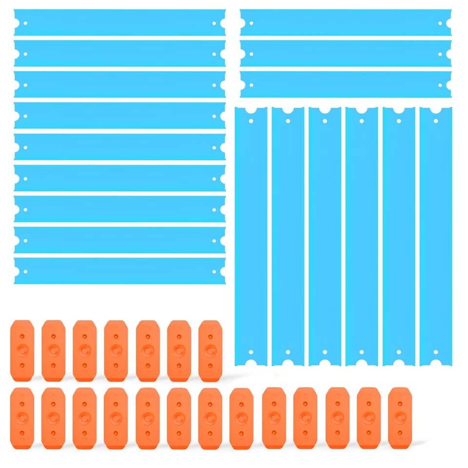 Track Set Building Pieces for Hot Wheels Toy Cars 36-Piece Straight 15-Ft Blue - Image 1 of 1