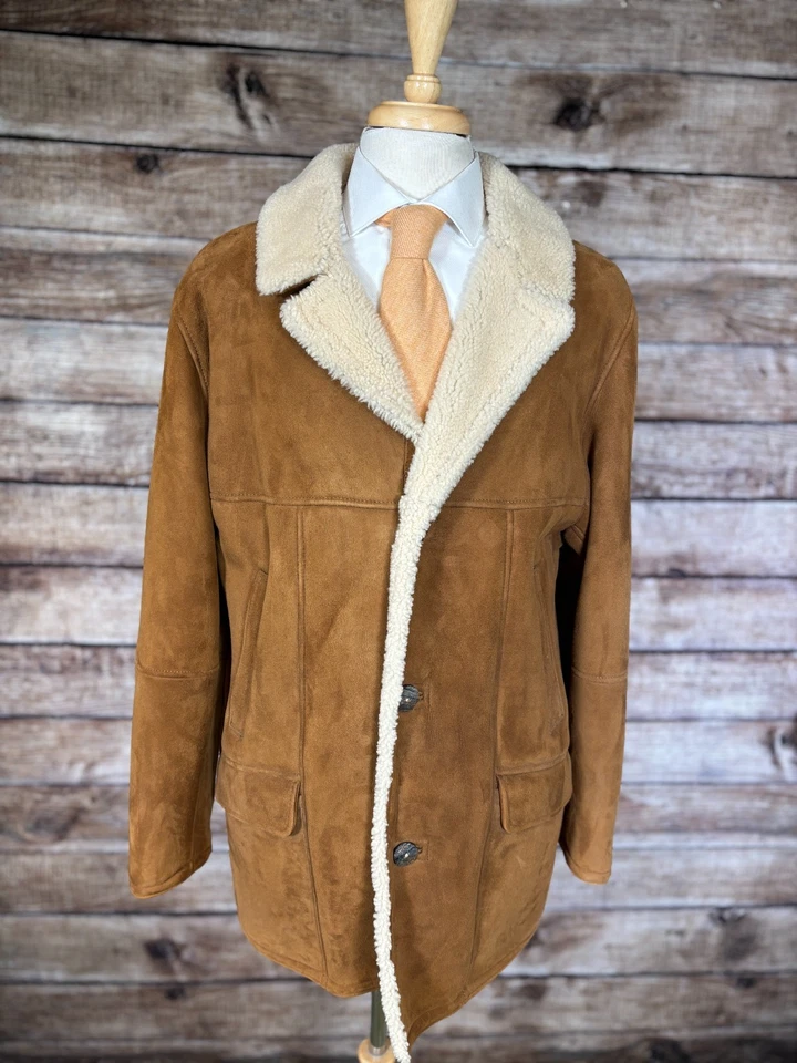 Paul Stuart Merino Shearling Suede Coat Size XL - Image 1 of 4