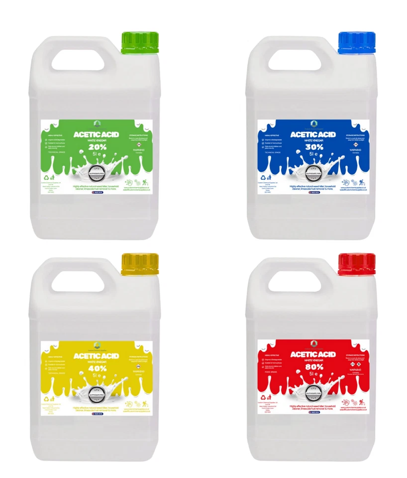 White Vinegar 5L Strong Acetic Acid Cleaning / Stain Remover / Kettle Descaler - Image 1 of 4