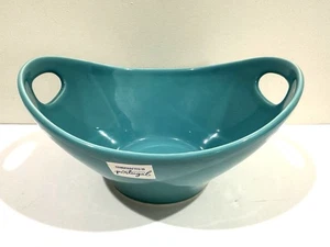 Matceramica Portugal Large Turquoise Teal Serving Bowl Integrated Handles 12x5 - Picture 1 of 7