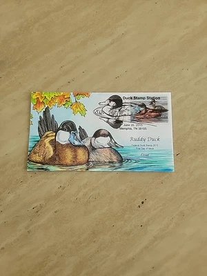US FDC 2015 COLLINS HANDPAINTED COVER FEDERAL DUCK, RUDDY DUCK - Image 1 of 2