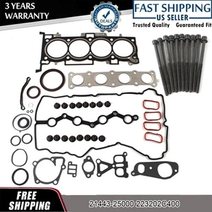 Engine Overhaul Gasket Seal Kit w/ Head Bolts For Hyundai Santa Kia Optima 2.4L - Picture 1 of 18