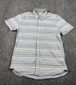 Quiksilver Button Up Hemd Herren Large Kurzarm Blau Gestreift Preppy Beach - Bild 1 von 9