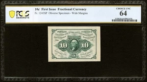 PCGS ChUNC 64. FR# 1243 Fractional 1862 Union Currency 10c Civil War FIRST Issue - Picture 1 of 5
