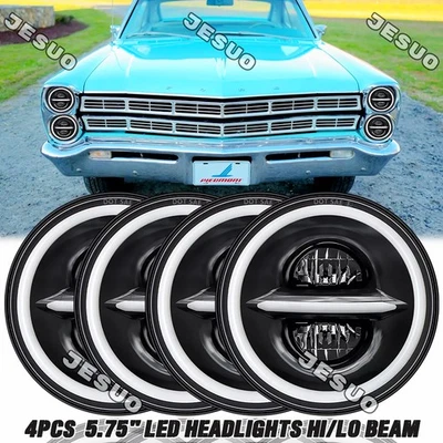 For Ford Galaxie 500 1962-1974 4pcs 5.75" 5-3/" Round LED Headlights Upgrade DRL — 第 1/4 张图片