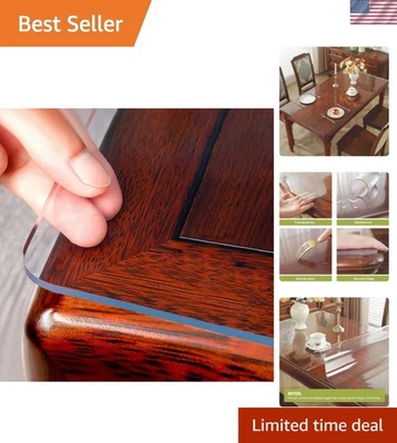 Plastic Table Cover 30x72 Inch - Dining Room Desk Protector - Image 1 of 4