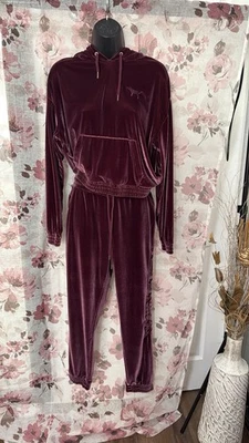 Burgundy velvet Victoria's Secret tracksuit  2 pieces #VS #tracksuit - Image 1 of 3