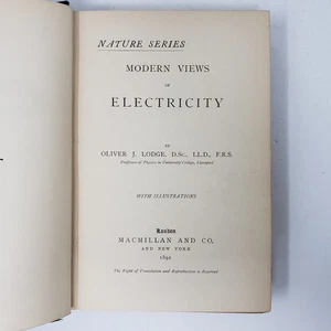 Modern Views of Electricity by Oliver J. Lodge (2nd Edition, 1892, Illustrated) - Picture 1 of 11
