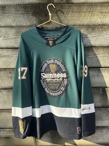 Guinness Beer Gold Harp Green & White St. Paddy’s Day Hockey Jersey Official LG - Picture 1 of 20