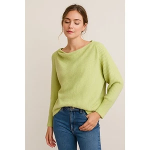 Suéter tejido acanalado Anthropologie Lilith’s Closet verde chartreuse claro holgado - Imagen 1 de 8