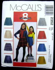 McCalls Girls Skirts Easy Pattern - 2352 - uncut (4, 5, 6) - Picture 1 of 7