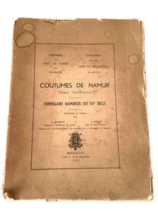 Coutumes De Namur tome Troisieme - Very Large Book 1955 Book 1st Edition - Imagen 1 de 24
