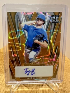 2024 Leaf Metal Gold Ice 1/1 Tyler Bremner Auto RC #2 Draft Pick #BA-TB2 Angels - Bild 1 von 3