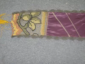 Vintage European Textile Altar Shawl Religious Needlepoint Metallic 42"x8" - Picture 1 of 5