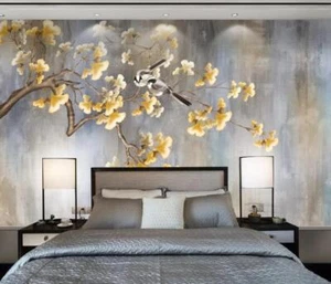 3D Ginkgo Leaf Magpie ZHUB7905 Wallpaper Wall Mural Removable Self-adhesive Ann - Picture 1 of 11