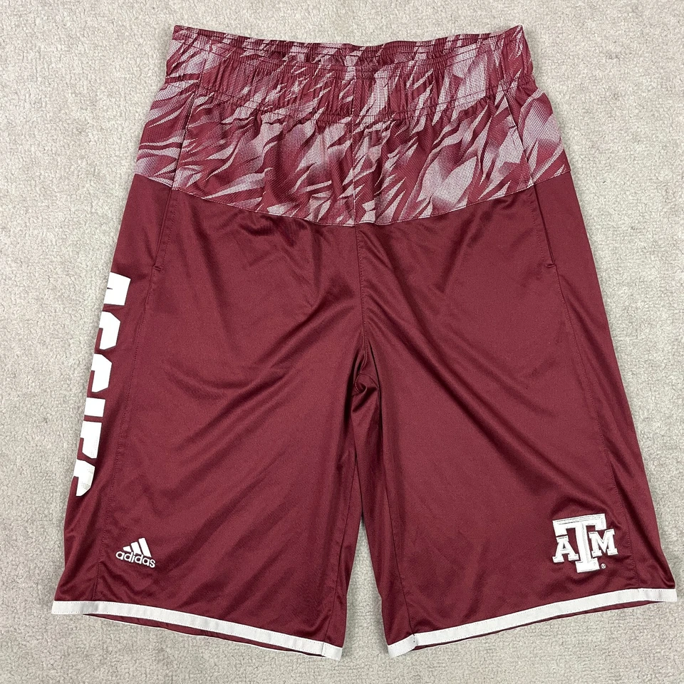 Pantalones Cortos de Baloncesto Texas A&M Aggies Juveniles Grandes Rojos Adidas NCAA Jugador Amplificado Foto 1 de 4