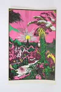 LOST HORIZON BLACKLIGHT POSTER VTG 1970's 11x17 TRIPPY Psychedelic Floral - Picture 1 of 11