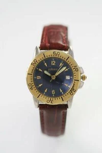 Fossil Unisex Acciaio Inox Argento Oro pelle Marrone 30m Data Quarzo Orologio - Foto 1 di 3