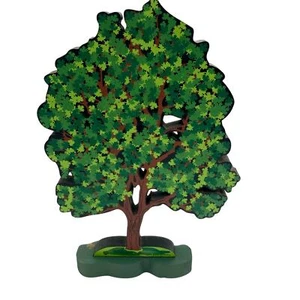 Sheila's Collectibles Green Maple Tree Shelf Sitter Wood Signed 1996 - Bild 1 von 11