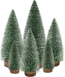 Fuyuleyo 6 Stück Mini Weihnachtsbaum Flaschenbürste Bäume, Miniatur Schnee Frosted - Bild 1 von 7